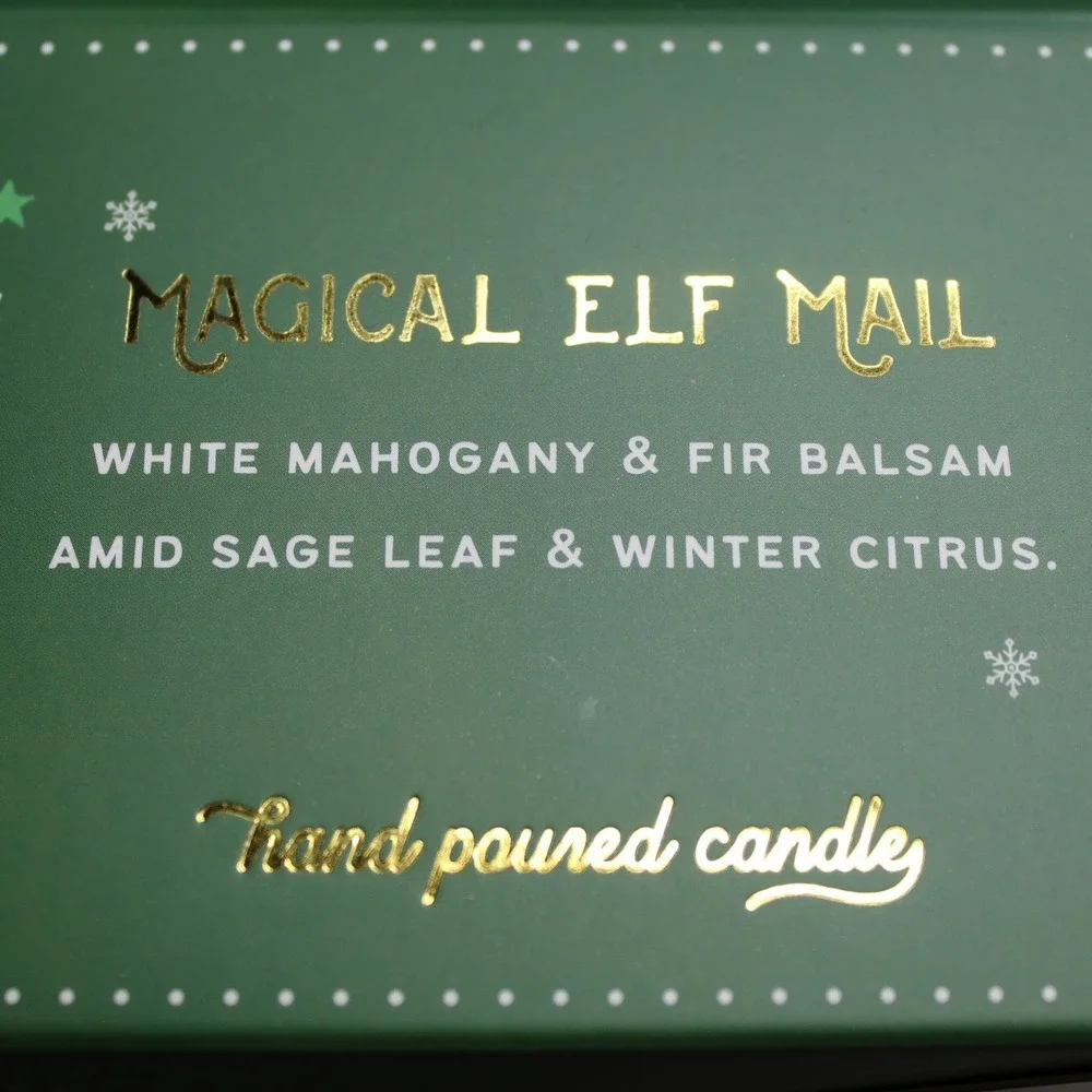 DW Home Magical Elf Mail Scented Candle 5.2oz Green North Pole Express Mail‎ Box